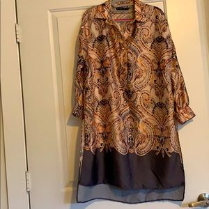 Zara S Oversized shirt dress print